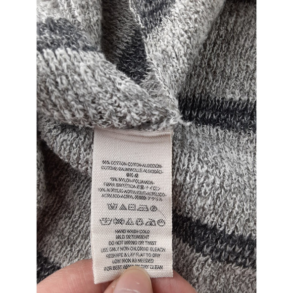 Free People Womens Gray Stripe Oversized Tunic Sweater Slit Boho Casual XS - Picture 7 of 13